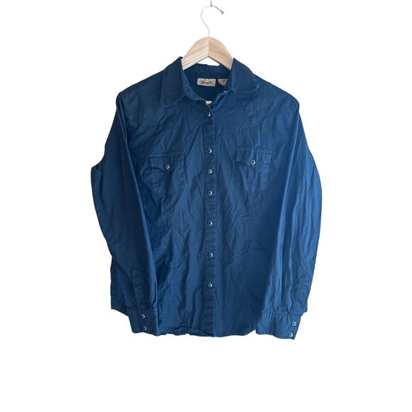 Wrangler Women’s Black Pearl Snap Button Down Shirt Size Large Western Rodeo - Picture 1 of 6